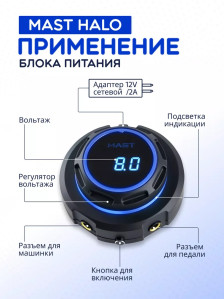 Блок питания DragonHawk Mast Halo, 1,5–12 В