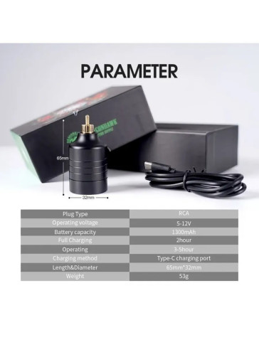 Беспроводной блок питания DragonHawk Mast P185, RCA, 1300 мА·ч