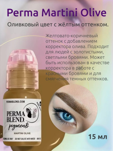 Пигмент Perma Blend Martini Olive для бровей, 15 мл